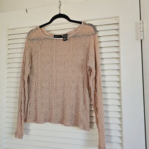 New York and Company pink sheer top L